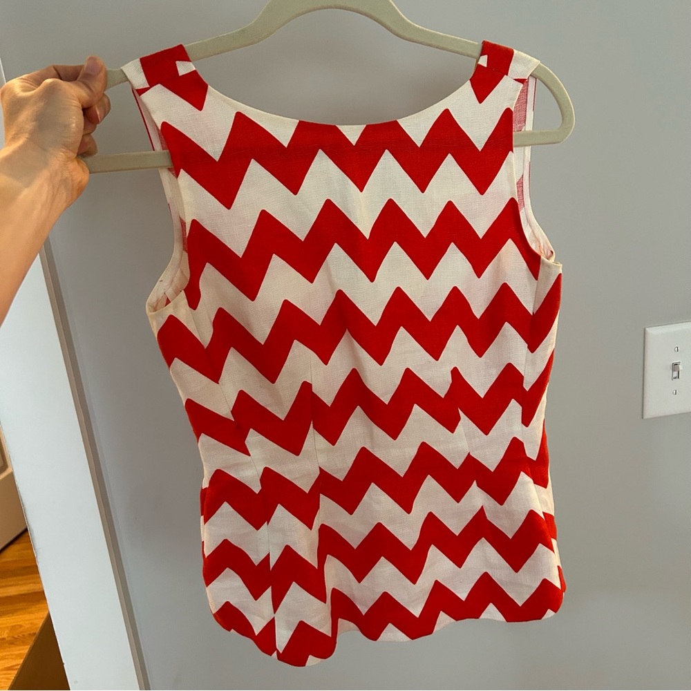 Kate Spade Linen Peplum Top size 2
